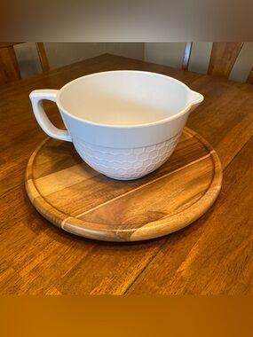 Vintage Shabby Chic Batter Bowl Honeycomb Pattern 100% Melamine LARGE 3 Qt